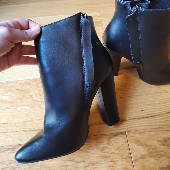 Black Pointy Toe Booties - Picture 3 of 8
